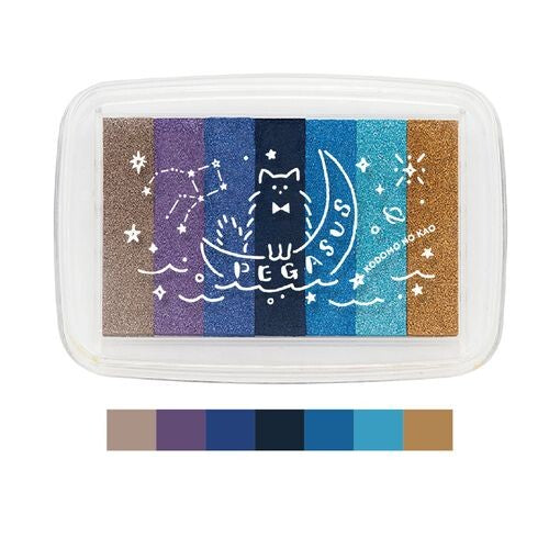 Kodomo No Kao 7-Color Glitter Gradient Ink Pad – Sparkling Pegasus