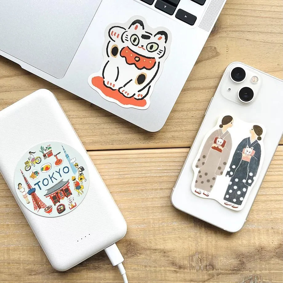 Cozyca x Necktie Waterproof Sticker - Kimono Stroll
