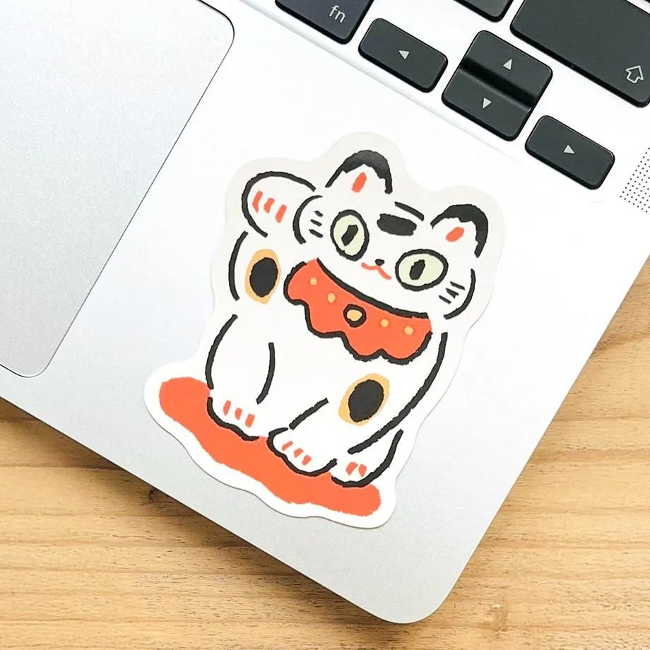 Cozyca x Masao Takahata Waterproof Sticker - Lucky Maneki Neko
