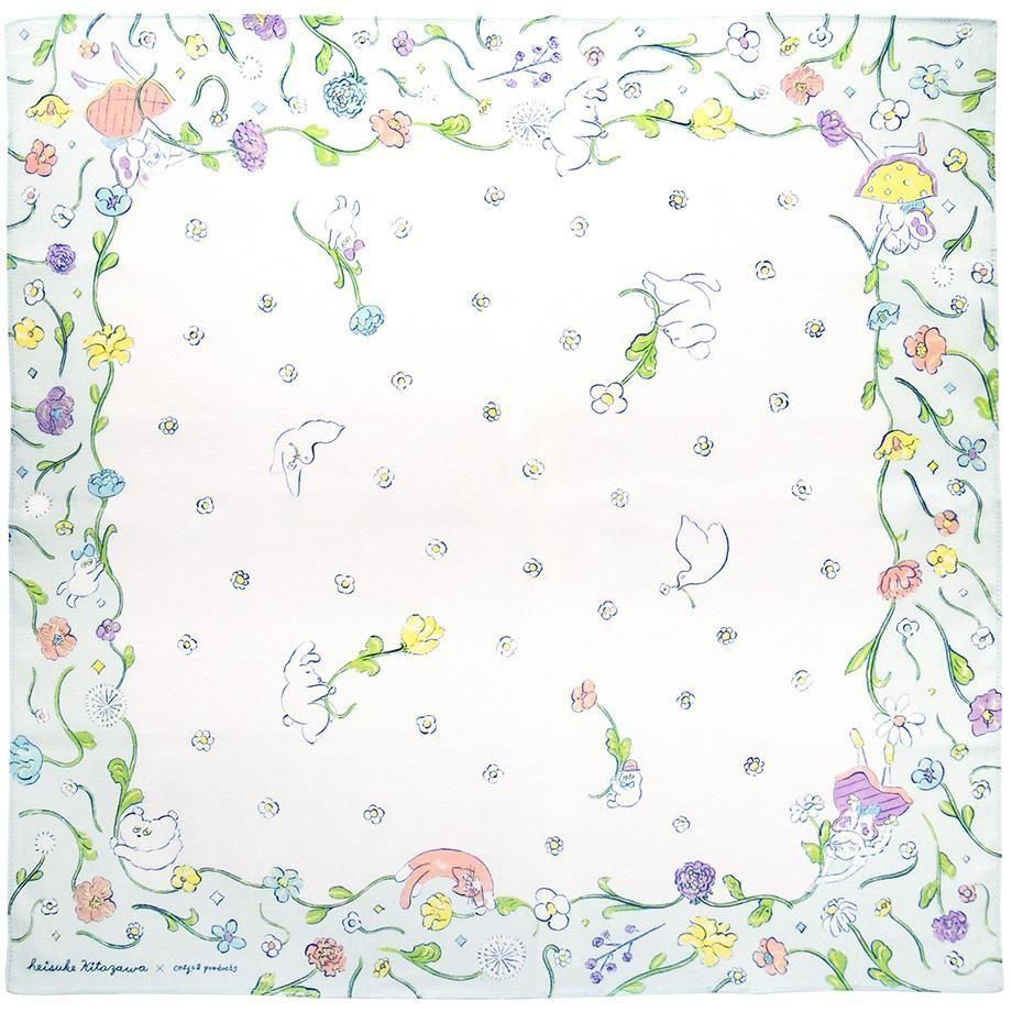 Cozyca x Heisuke Kitazawa Large Handkerchief - Riding the Spring Breeze