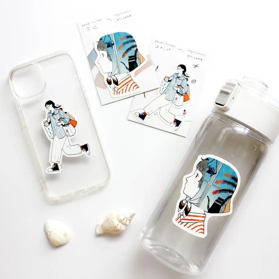 Cozyca x Sayuri Fujimaki Waterproof Sticker - By the Window
