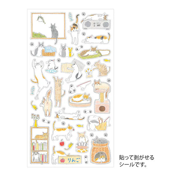 MIDORI Removable Stickers - Cats (M)