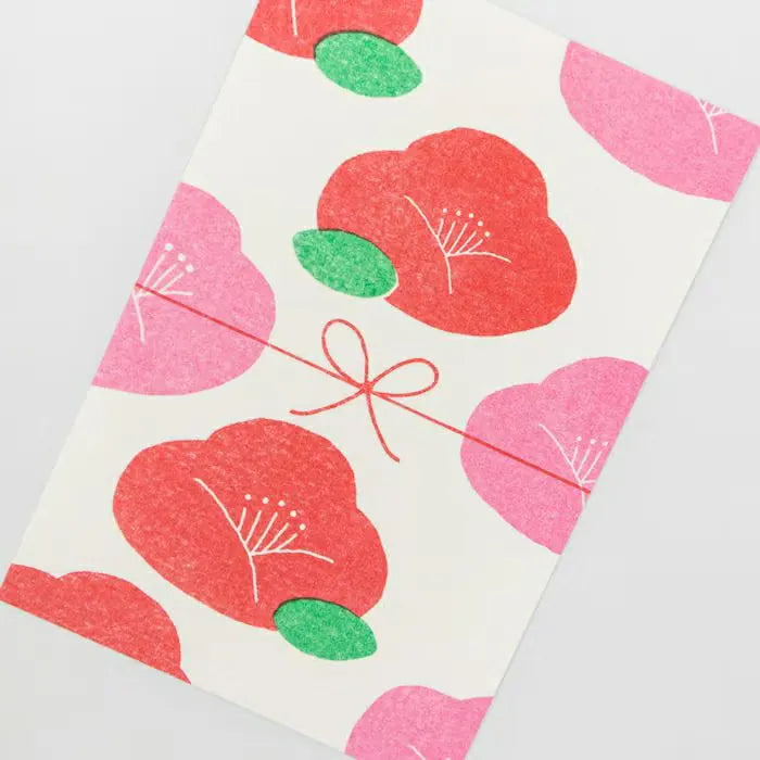 Furukawa Shiko Risograph Postcard - Camellia & Mizuhiki