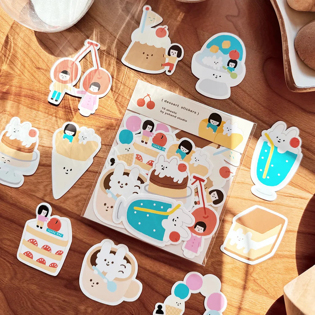 Yohand Studio Medium Sticker Set (10 pcs) – Dessert Time