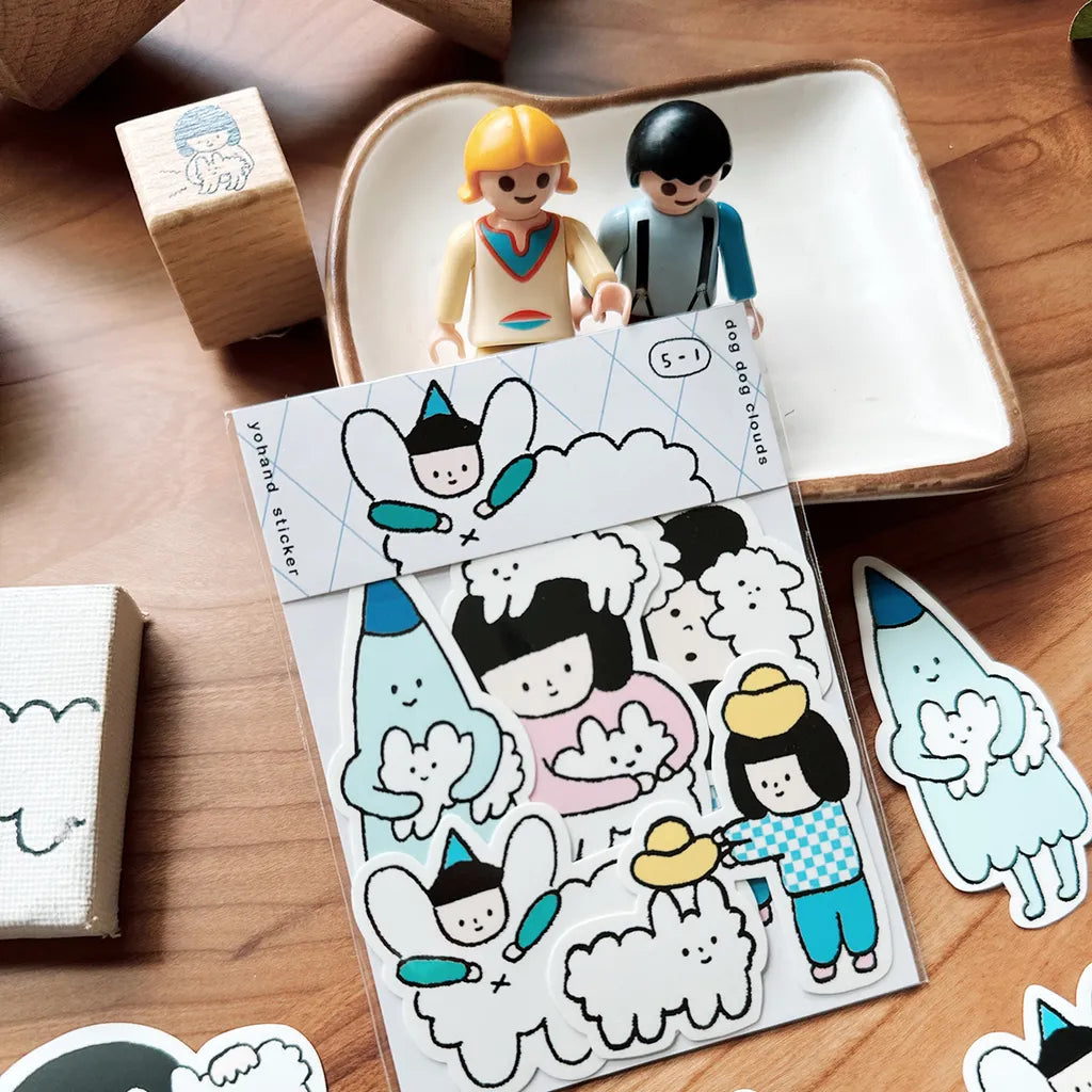 Yohand Studio Medium Wataerproof Sticker Set (5 Pcs) – Dog Clouds (1)