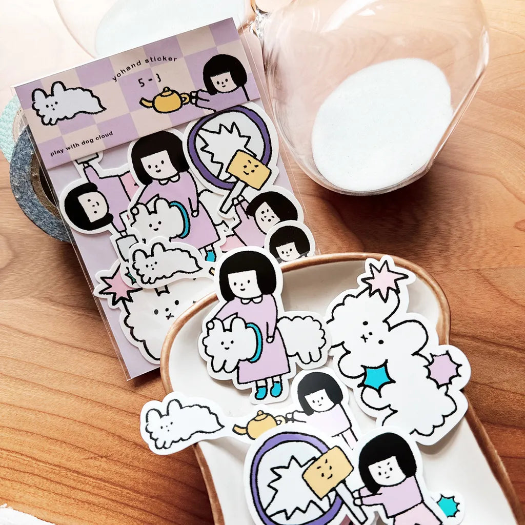 Yohand Studio Medium Wataerproof Sticker Set (5 Pcs) – Play With Dog Cloud (3)