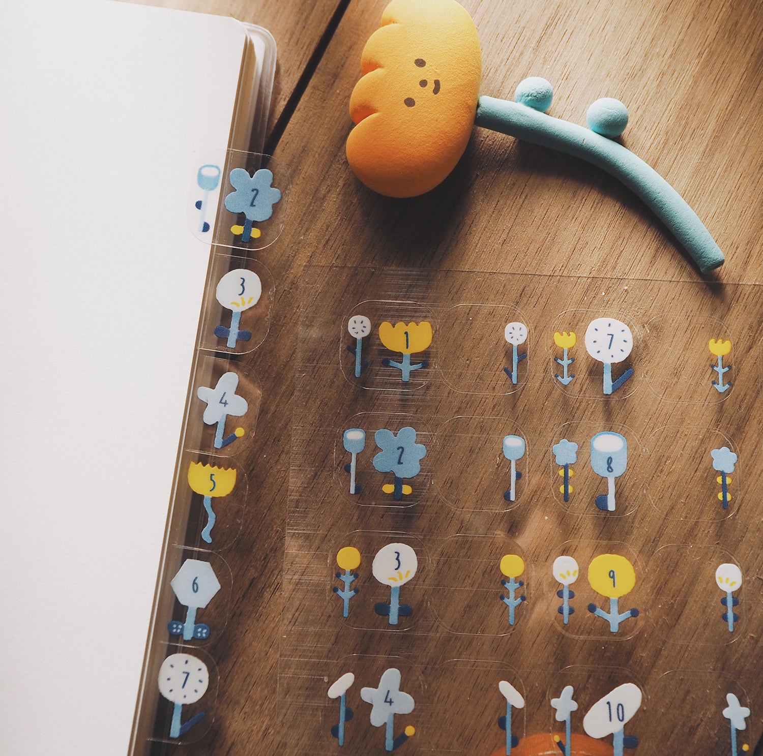 Yohand Studio Transparent Monthly Index Stickers - Flowers