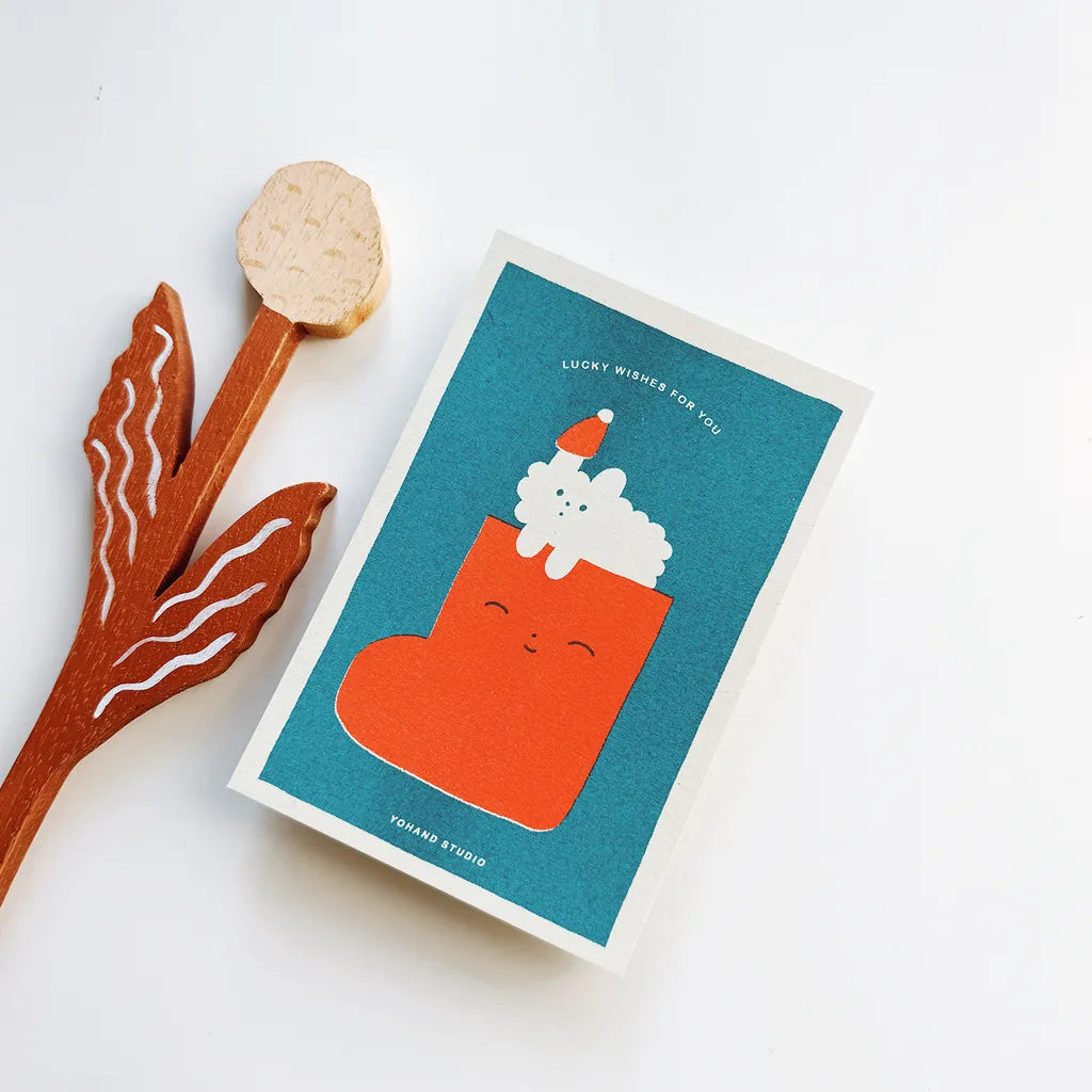 Yohand Studio Risograph Printed Risograph Postcard - Dog Cloud’s Blessing