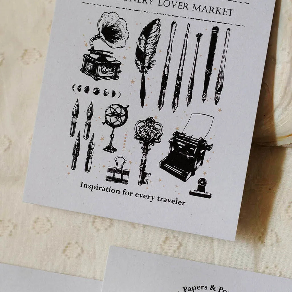 Loi Design Black Foil Postcard – Antique Stationery