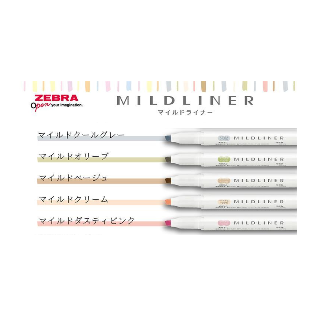 Zebra Mildliner Double-Ended Highlighter - Natural Set (5 pcs)