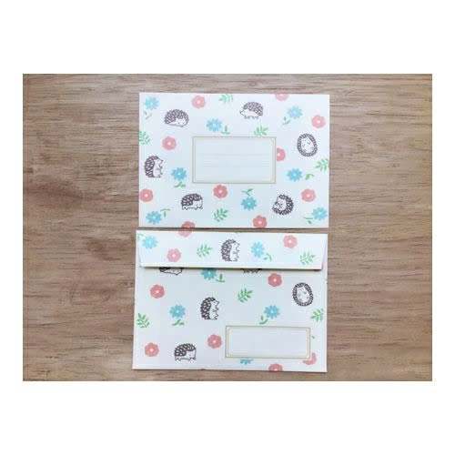 Furukawa Shiko Hanko Letter & Envelope Set - Harinezumi to Ohana