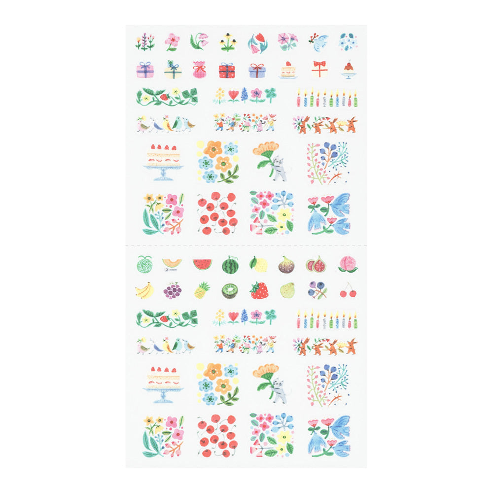 MIDORI Removable Stickers - Flowers and Fruits