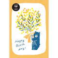 Furukawa Shiko Risograph Birthday Postcard - Mimosa Bouquet