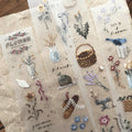 Breezy Studio Kiss-Cut PET Tape Stickers – Flower Planting (3.5 cm x 100 cm)