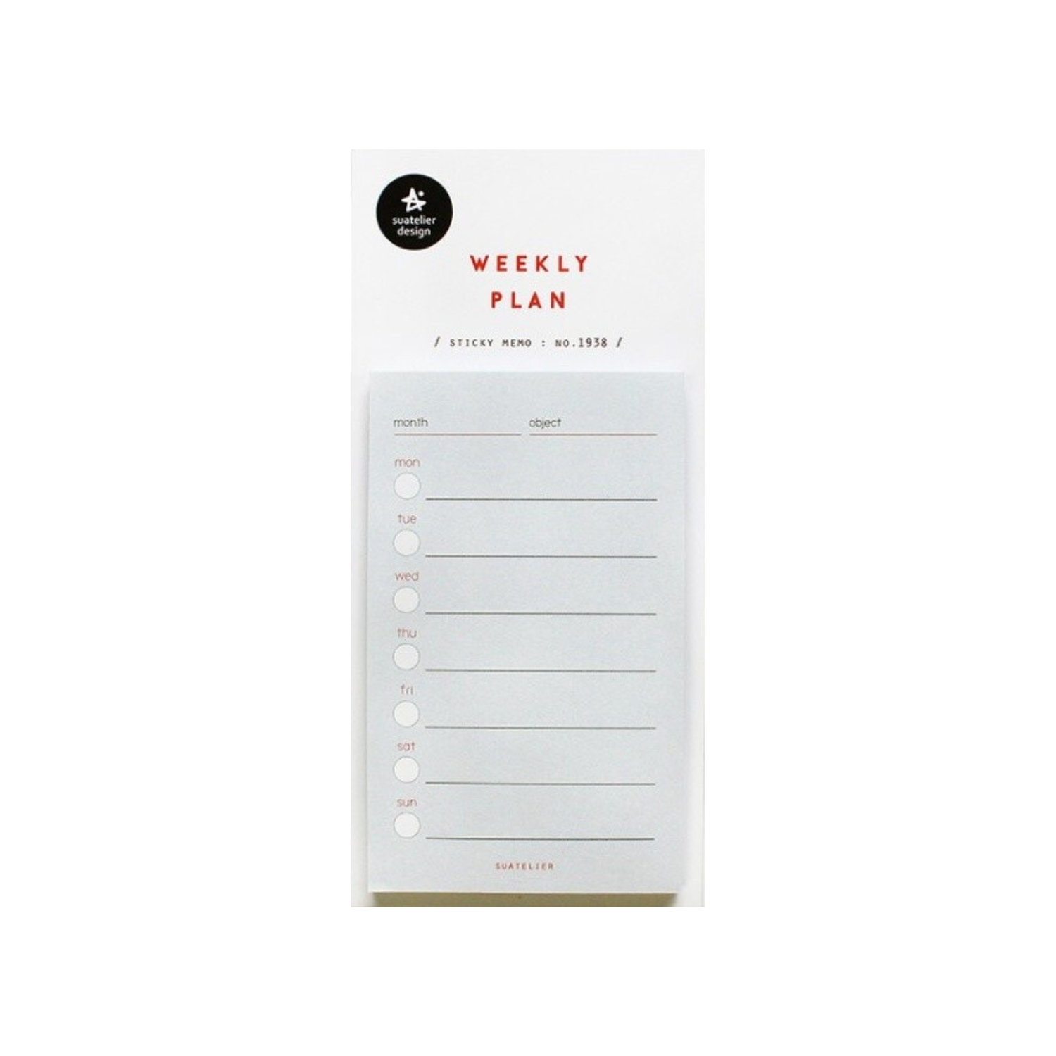 Suatelier Sticky Notes - Weekly Plan 1938