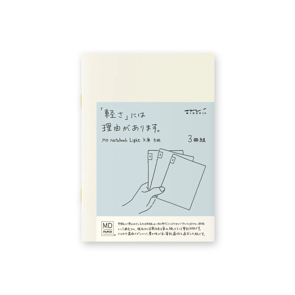 MIDORI MD Notebook Light 3-Pack (A6 Grid Pages)