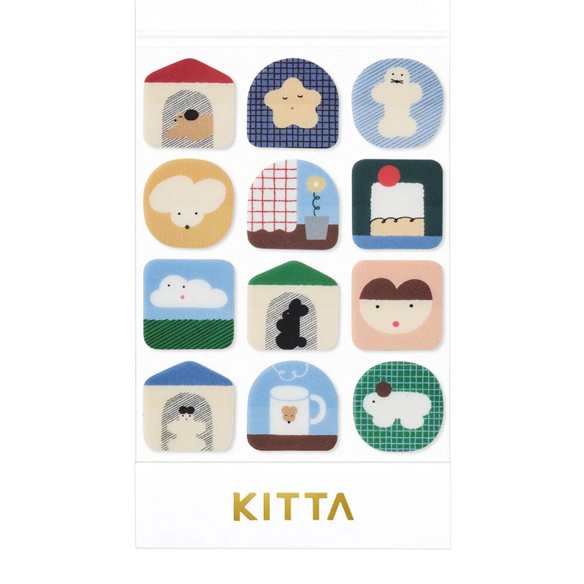 King Jim KITTA Clear Die-cut PET Icon Stickers – Home