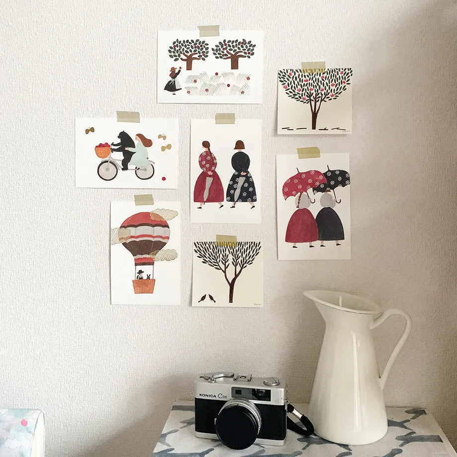 Cozyca x Necktie Foil-Stamped Postcards (5 Designs)