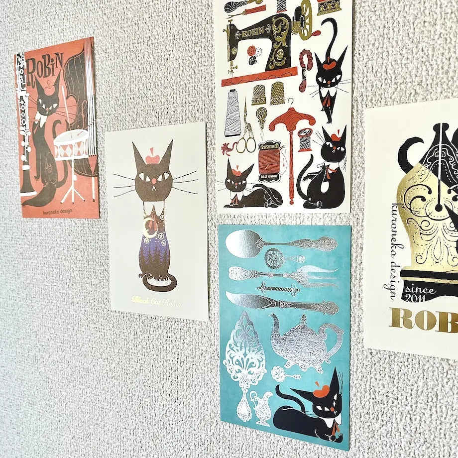 Cozyca x Kuroneko Isho Foil-Stamped Postcards (5 Designs)