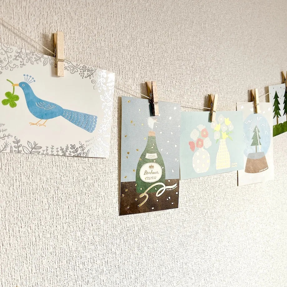 Cozyca x Mariko Fukuoka Foil-Stamped Postcards (5 Designs)