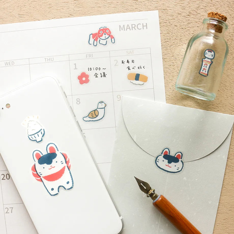Cozyca x Masao Takahata Sticker Sheet - Festival Hariko Dog