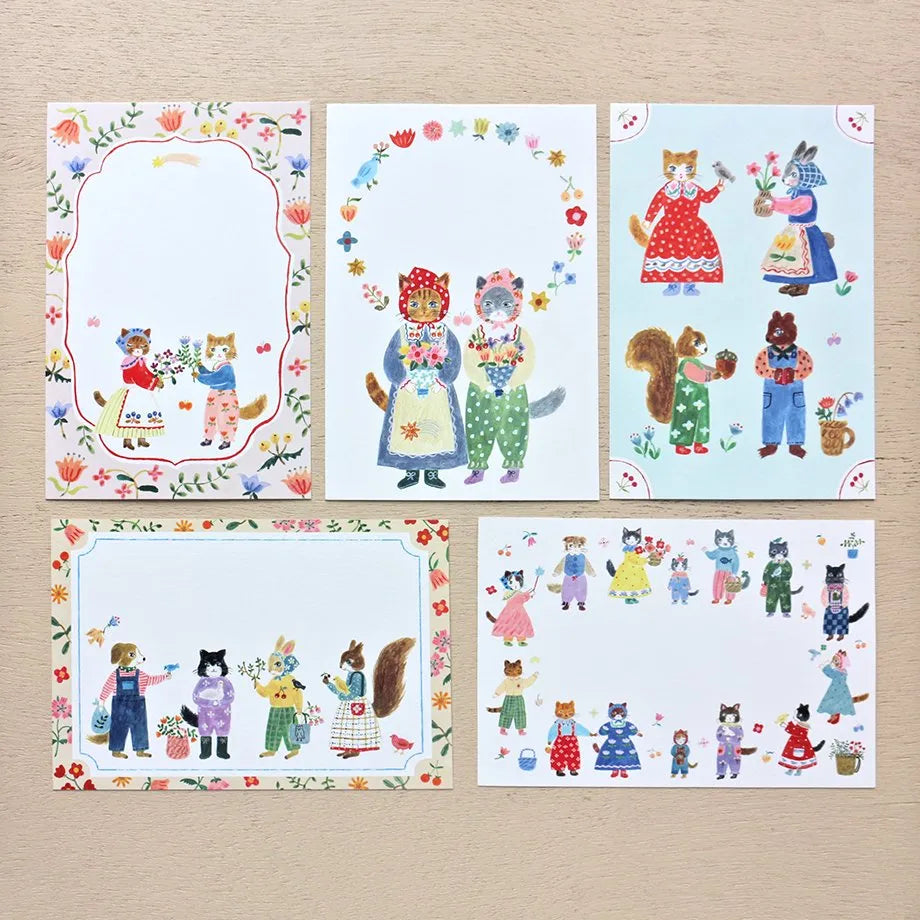 Cozyca x Aiko Fukawa Postcard Pad (10 pcs) - Little Fluffy Friends