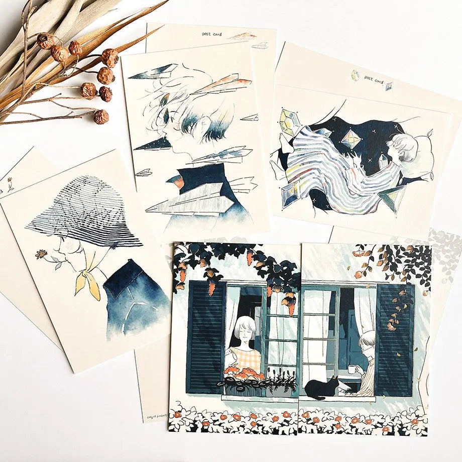 Cozyca x Sayuri Fujimaki Foil-Stamped Postcards (5 Designs)