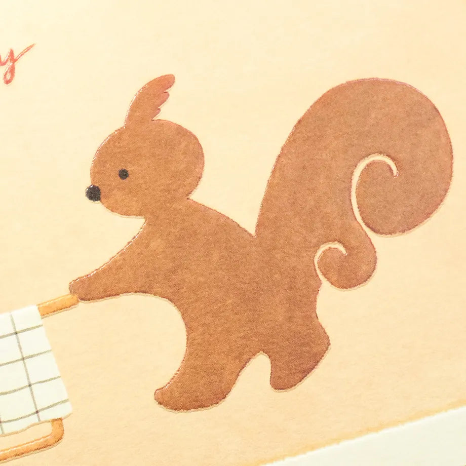 Cozyca x Mariko Fukuoka Birthday Card - Squirrel Cake Shop