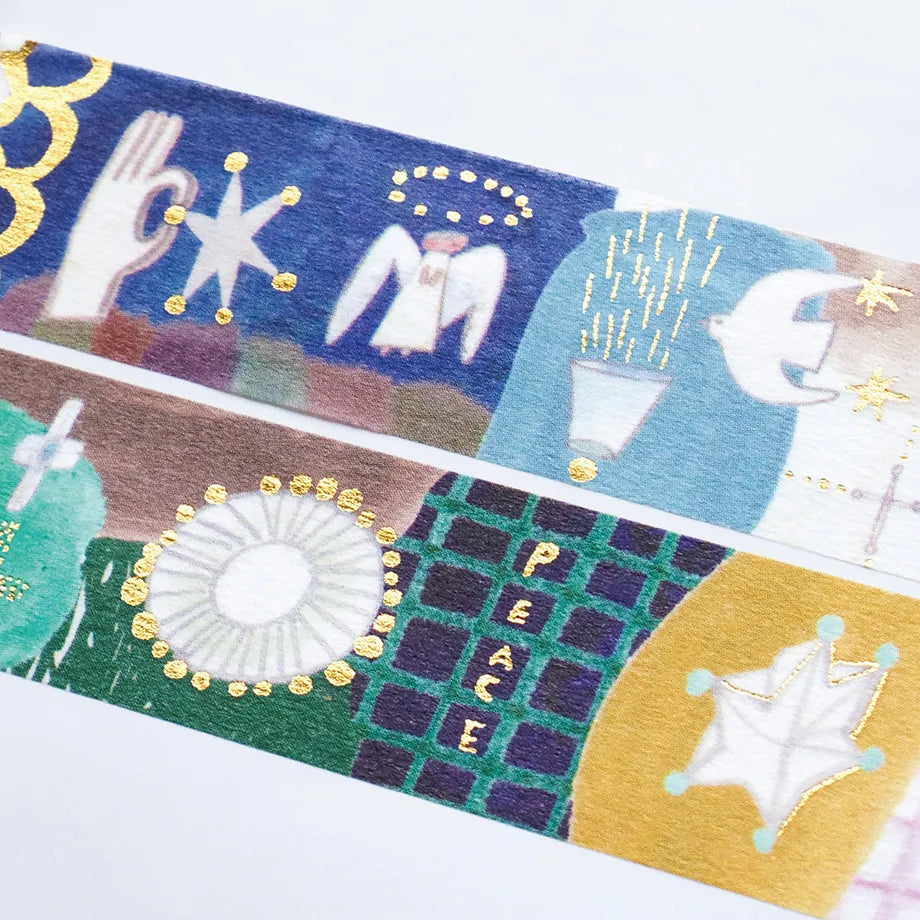 Cozyca x CHIHIRO SONODA Foil-Stamped Washi Tape – Prayer and Light (2 cm × 5 m)