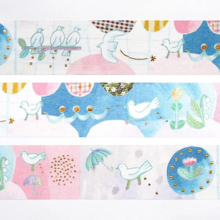 Cozyca x CHIHIRO SONODA Foil-Stamped Washi Tape – Bird’s Lost Item (2 cm × 5 m)