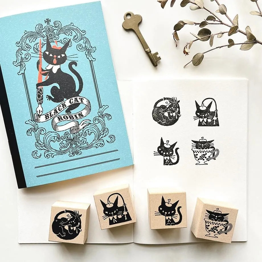 Cozyca x Kuroneko Isho Wooden Rubber Stamps (4 Designs)