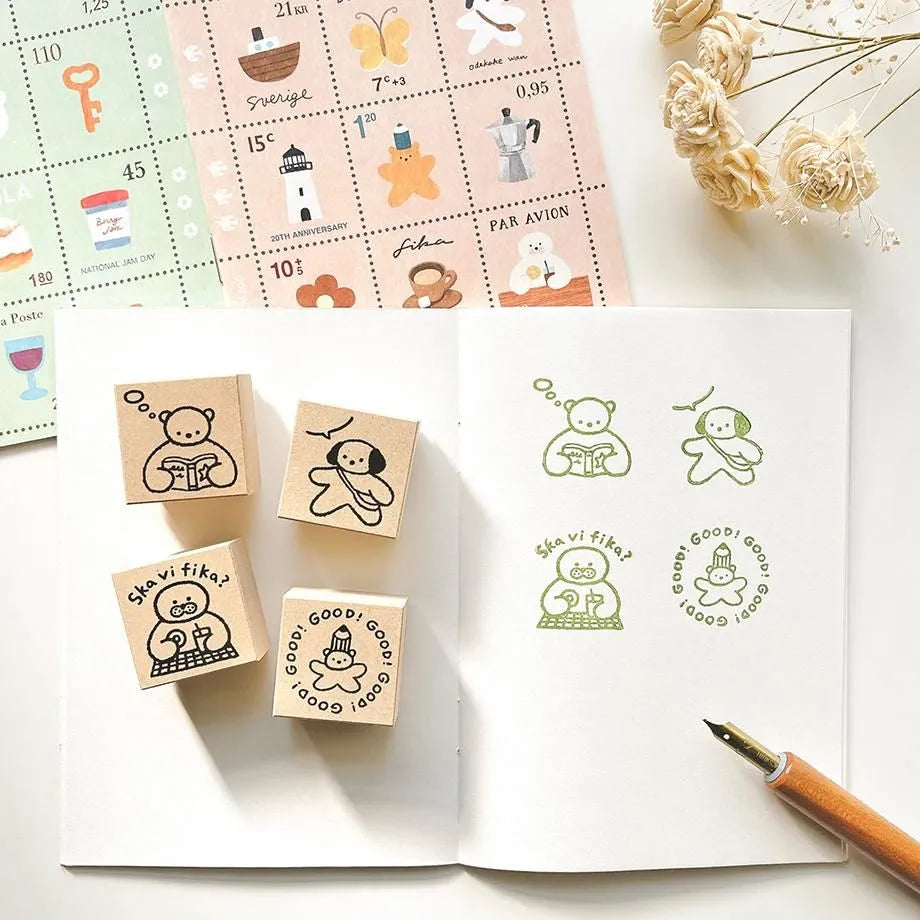 Cozyca x Mariko Fukuoka Wooden Rubber Stamps (4 Designs)