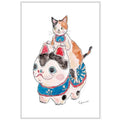Tocorocomugi Postcard - Hariko Dog & Cat