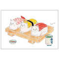 Tocorocomugi Postcard - Sushi Cats