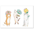 Tocorocomugi Postcard - Flower Cats