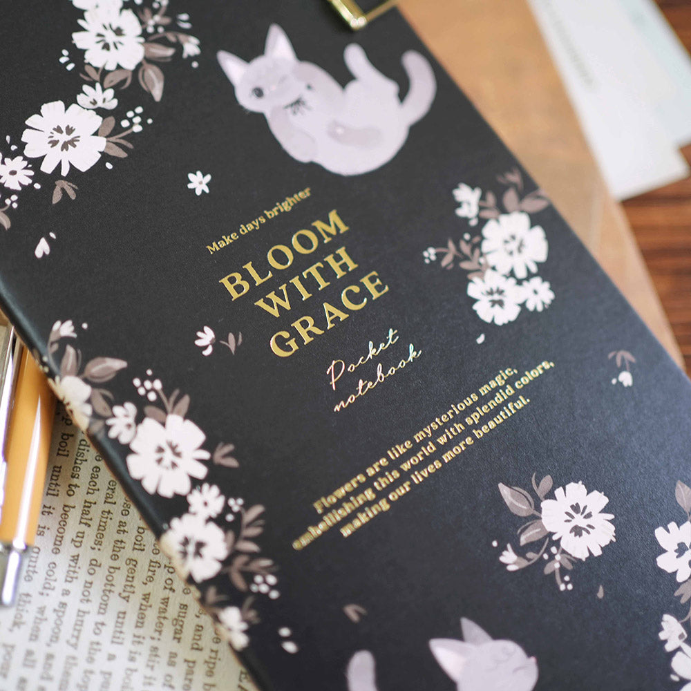 wwiinngg Slim Thread-Bound Notebook (Blank Pages) - Dancing Cats