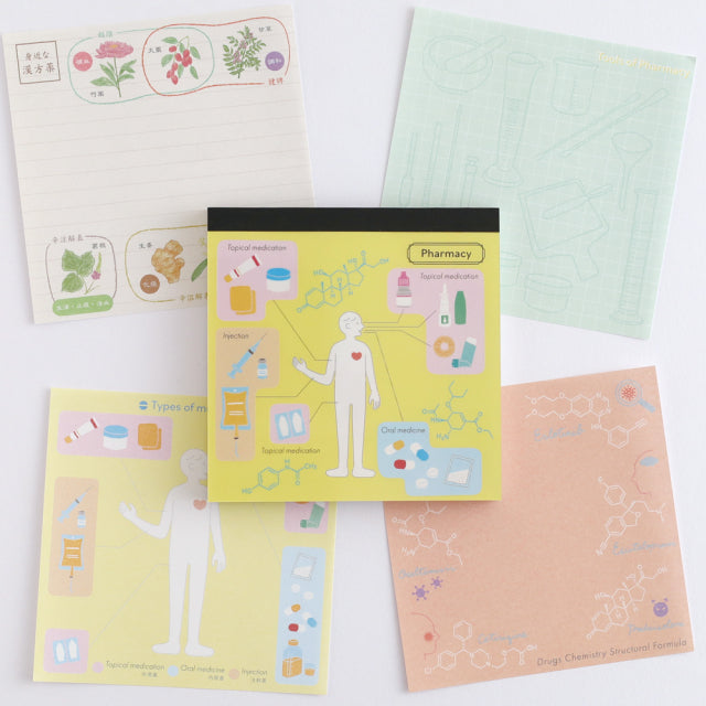 Green Flash Study Holic Square Memo Pad - Pharmacy