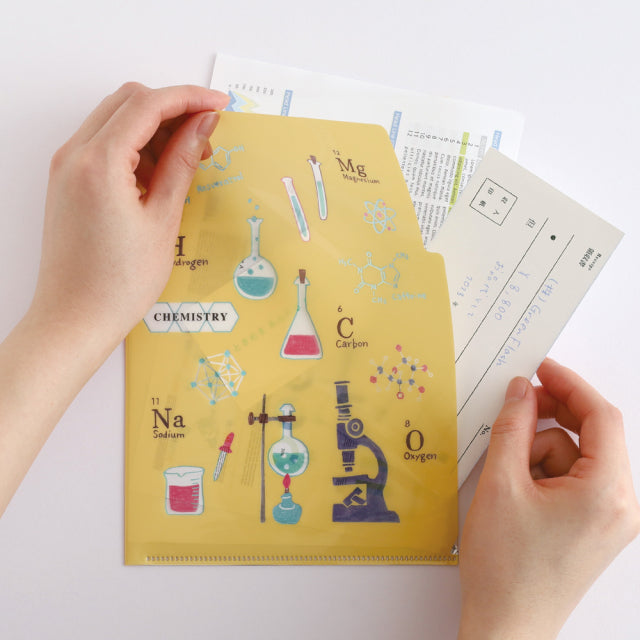 Green Flash Study Holic A5 Double Pocket Clear File - Chemistry