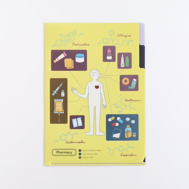 Green Flash Study Holic A5 Double Pocket Clear File - Pharmacy