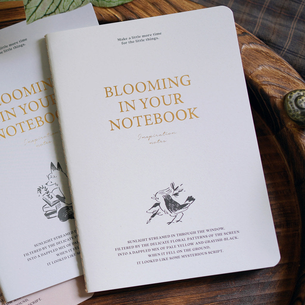 wwiinngg Thread-Bound Notebook (B6 Grid Pages) -  Off White Cover Bird