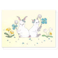 Tocorocomugi Spring Pop-up Card - Bunny & Cat
