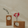Aged Wood Single-Stem Vase (4 Designs)
