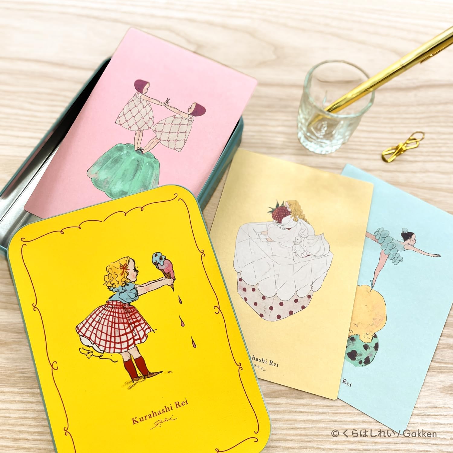 Kurahashi Rei Tin case & Postcard Set - Ice Cream