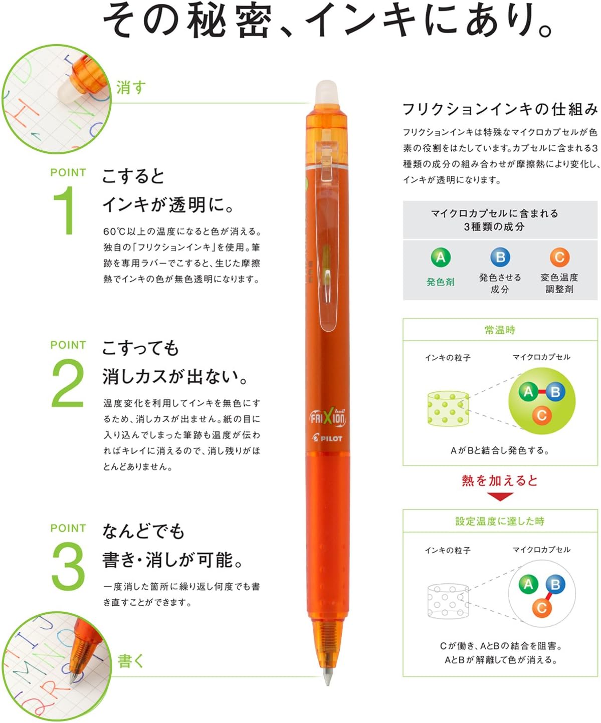 PILOT FriXion Ball Knock Erasable Gel Pen 0.5 mm