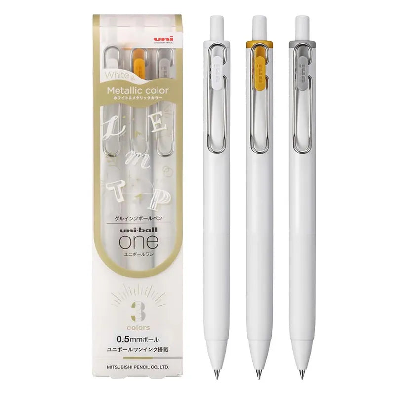 uniball One Gel Pen Metallic Creative Color 3 Colors Set (0.5 mm)