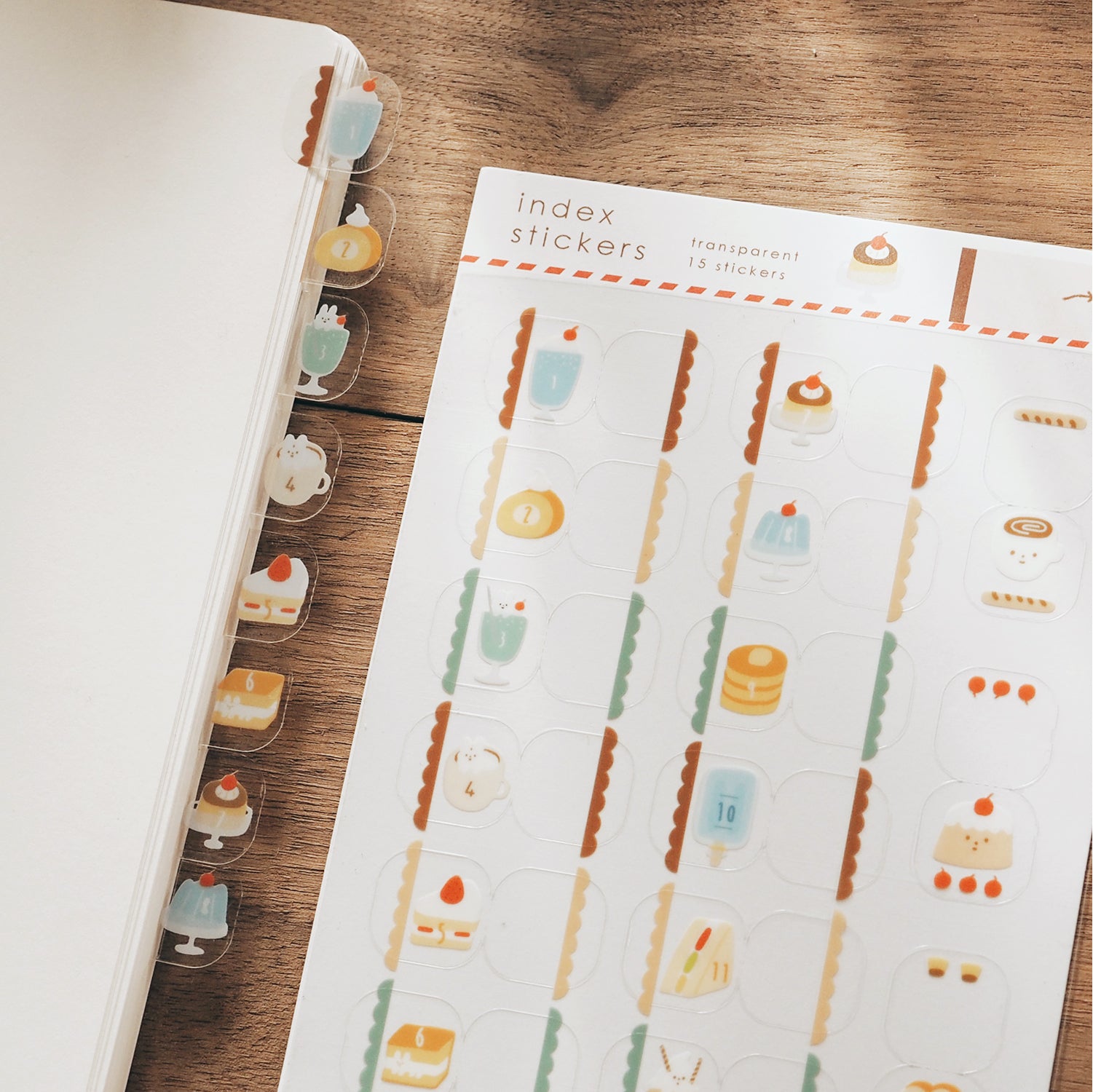 Yohand Studio Transparent Monthly Index Stickers - Tea Time