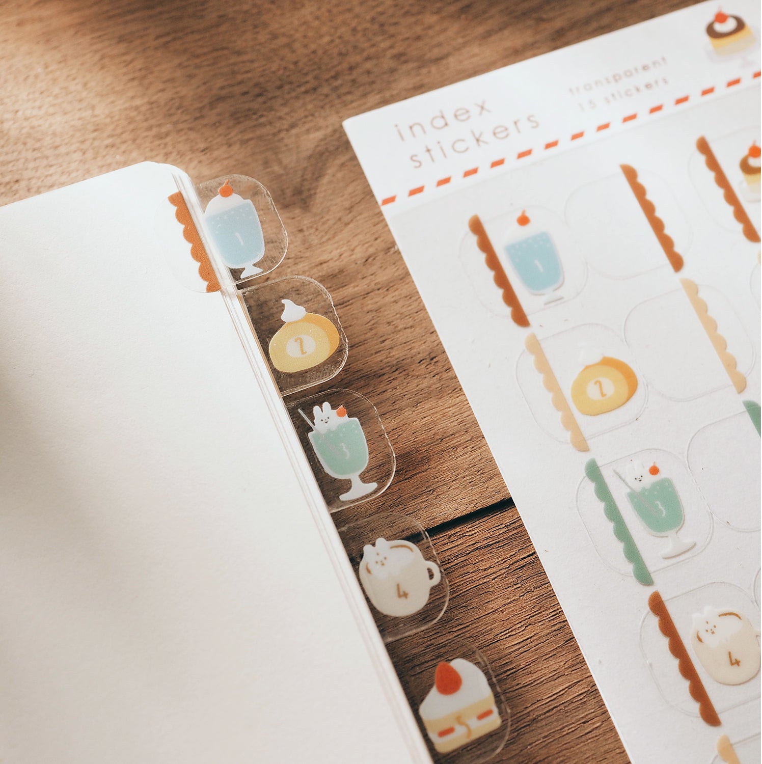 Yohand Studio Transparent Monthly Index Stickers - Tea Time