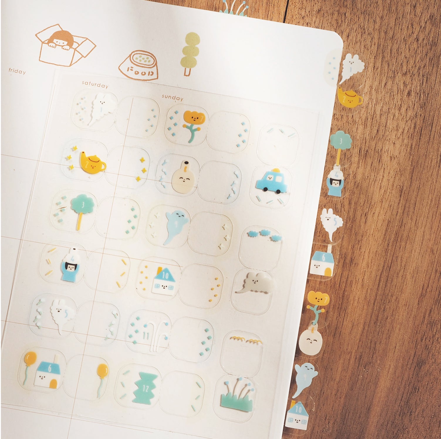 Yohand Studio Transparent Monthly Index Stickers - Magic
