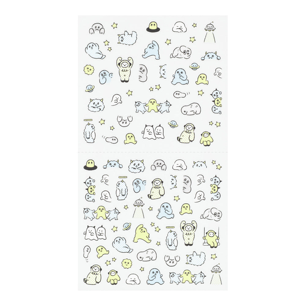 MIDORI Removable Stickers - Monsters on the Lines