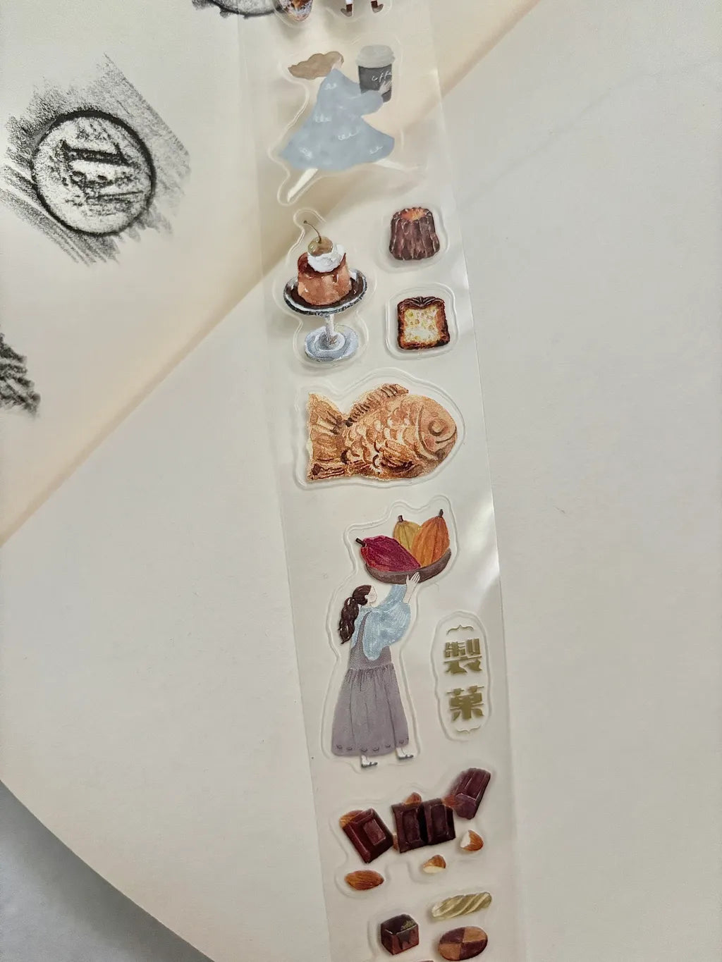 PION Kiss-Cut PET Tape Stickers – Snack (3.5 cm x 100 cm)